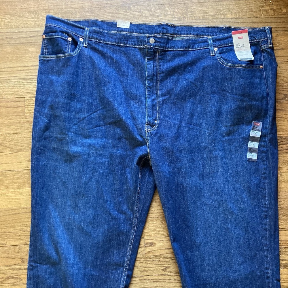Levi's 559 Relaxed Straight‎ Fit Jeans Stretch Big & Tall 60x32 Sits at Waist